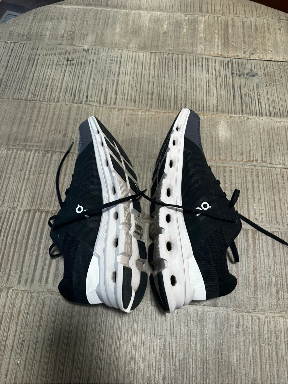 On Running Men’s Black and White Athletic Running Shoes